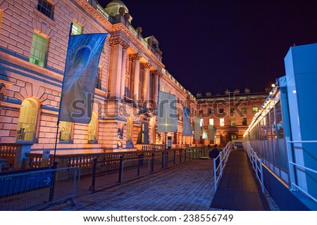 LONDON - DEC. 14 :Somerset house pictured at night on December 14th, 2014, in London, England. Somerset house is one of the most visited place in London.