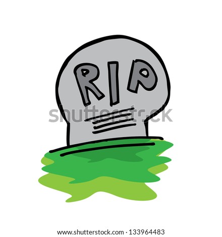 Grave Stone Cartoon Doodle Stock Vector Illustration 133964483