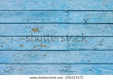 Texture of Blue hipster color wood panel. Old shabby painted weathered plank