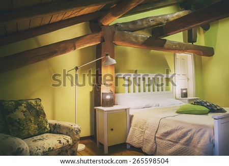 sleeping room interior of villa in Italian style