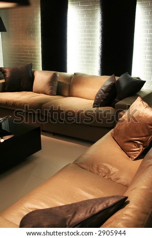 cozy home corner with big sofa