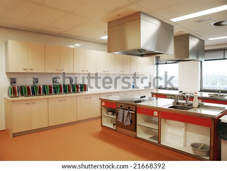 industrial kitchen in special college for education
