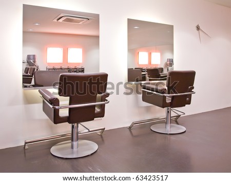 interior with chairs in new beauty salon