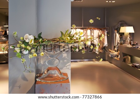 spring flowers composition in boutique