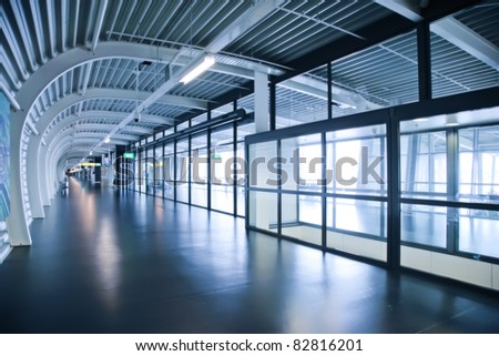 departure corridor in Amsterdam airport