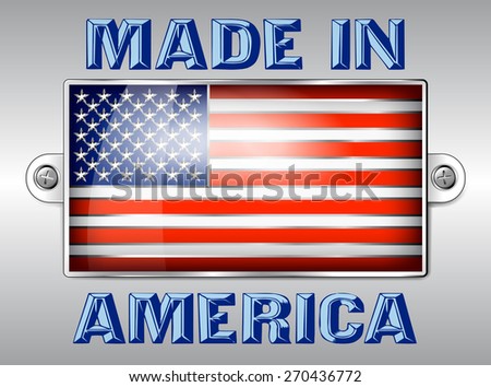 MADE IN AMERICA - Embossed Enamel Badge American Flag - Raster Version
