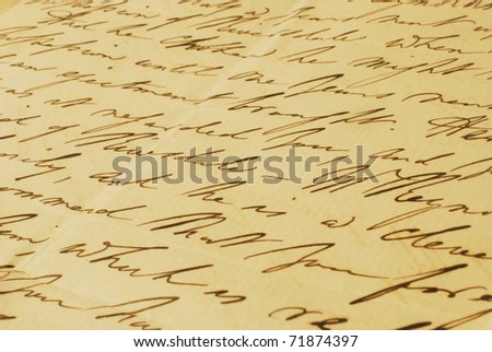 Old letter elegant handwriting background