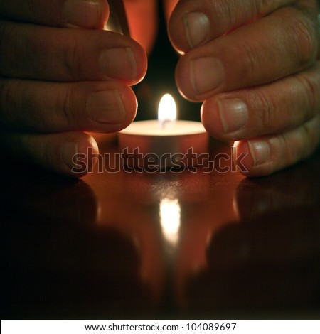 Protect hands candlelight