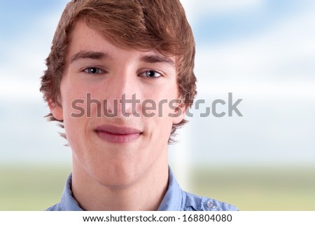 Portrait of young man with shirt