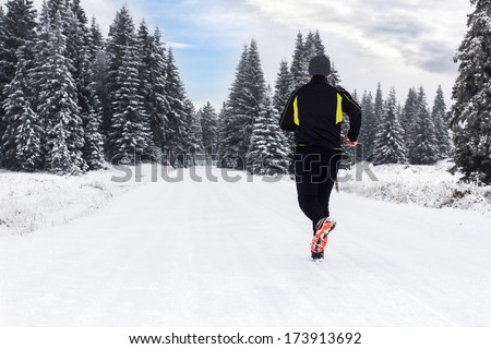 Man in Winter Jogging