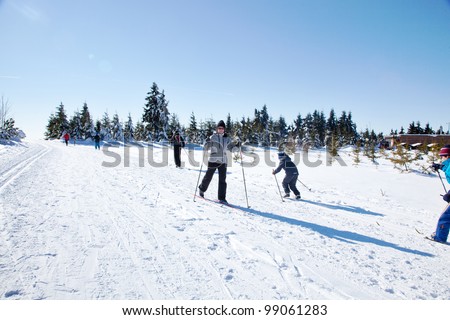 Woman in ski cross