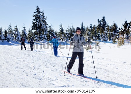 Woman in ski cross