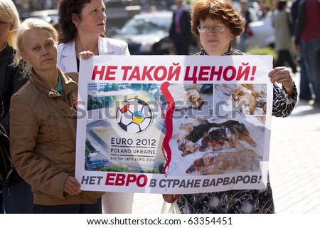 KIEV, UKRAINE - SEPTEMBER 10: Meeting for protection of homeless dogs and cats. September 10, 2010 in Kiev, Ukraine.