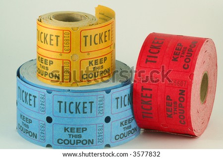 Tickets for a raffle or lottery