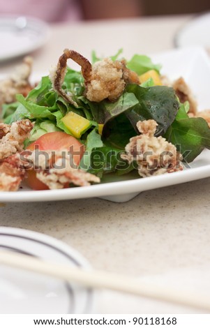 Soft Shell Crab Mixing With Some Vegetable and Tomato Slide
