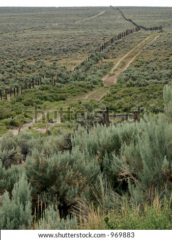 Oregon Trail in Wyoming - As many as 300 wagons and thousands of cattle, horses and mules passed here each day at one time