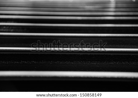 Abstract metal beam lines