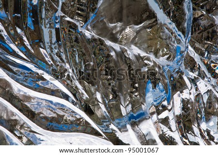 Abstract frozen ice carving close up background