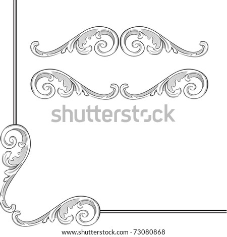 Elegance baroque elements for frame or ornament