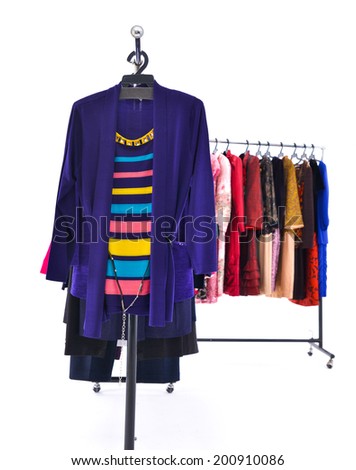 fashion female colorful clothing on display