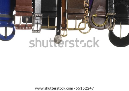 Border of belt - female accessories isolated on white