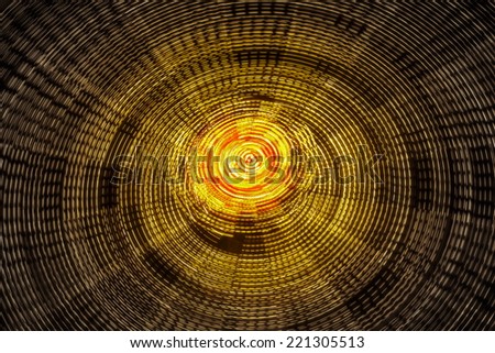 Night long exposure of a rotating ferris wheel. Light trails. Motion blur.