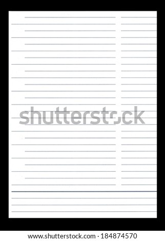 Sheet of lined paper or notebook paper texture