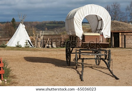 Wagon and wigwam, traditional articles of ancient American country