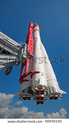 Russian space rocket Vostok at launching platform
