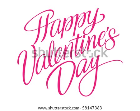 Happy Valentine's Day Vector Lettering - 58147363 : Shutterstock