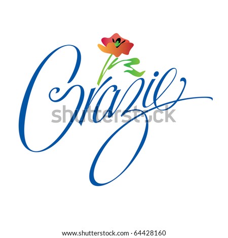 المبدأ الأساسي للغة الإيطالية  Stock-vector-grazie-vector-lettering-with-floral-illustration-64428160