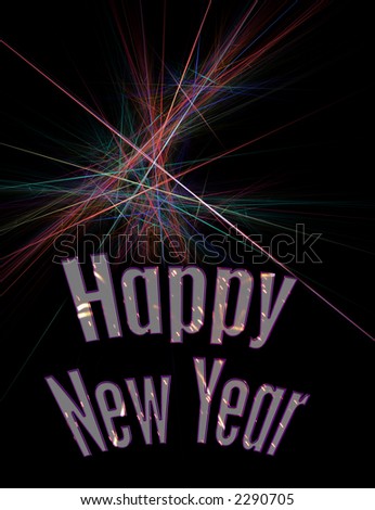 fractalized fireworks background for new years eve