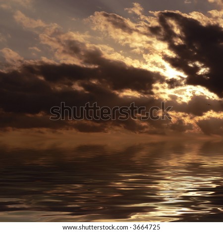 picture of a vibrant orange sky with water reflections on a big body of water