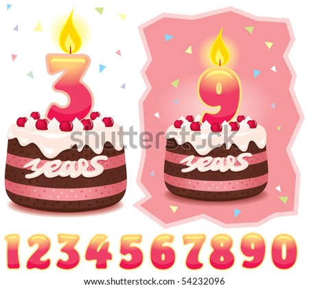 happy birthday cake candles. stock vector : Happy Birthday