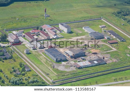aerial view over the high security prison