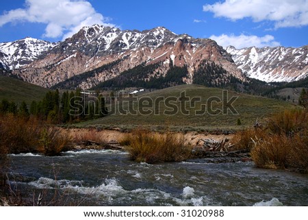 The Big Wood River during spring run off in Idaho