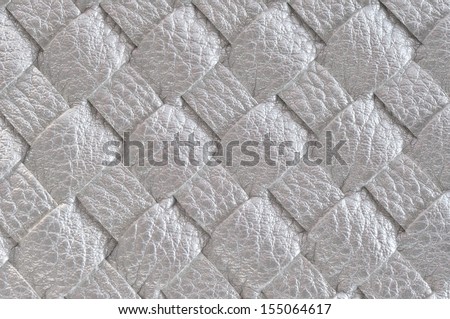 Close up of Silver leather weaving for use as Background or Texture
