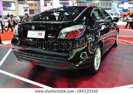 NONTHABURI - March 25: New MG 6 on display at The 35th Bangkok Thailand International Motor Show on March 25, 2014 in Nonthaburi, Thailand
