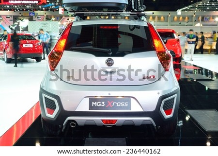 NONTHABURI - DECEMBER 1: MG 3 X-cross car display at Thailand International Motor Expo on December 1, 2014 in Nonthaburi, Thailand.
