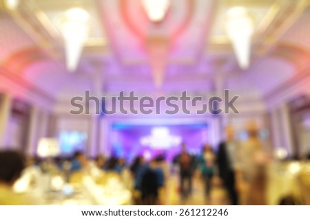 Blur of Defocus image of Celebration Party in Luxury Restaurant