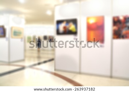 Blur of Defocus Background of Painting or image Gallery exhibition show