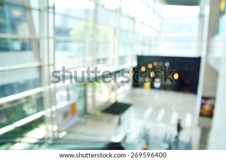 Defocus or Blurred Background of Lobby of Modern Office Building