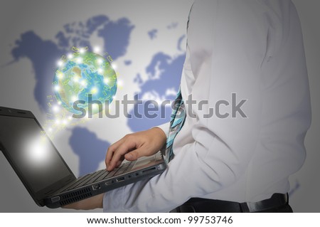 Business hold laptop with E-mail or internet