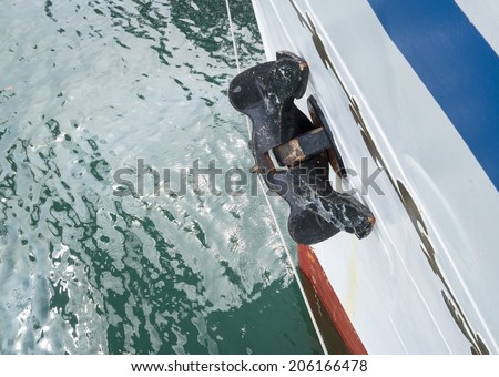 anchor over side of ship