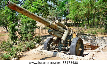 The German cannon of period of the second world war is in the museum of city of Sevastopol