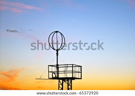 stock photo : The radio-aerials on a background of the sky