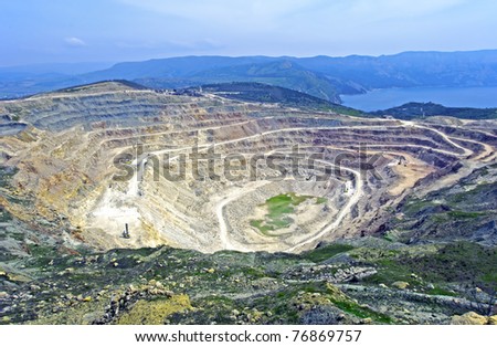 Open pit mine in Balaklava near Sevastopol city