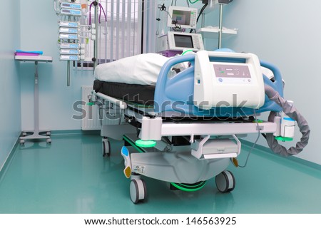 hospital room. the intensive care unit.