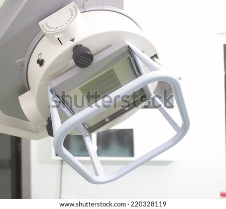 Portable X-ray machine in a hospital ward