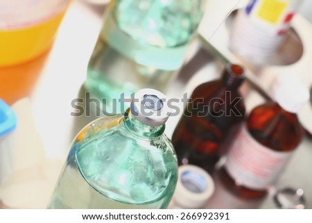 Bottle medicine in the hospital laboratory